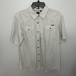Ocean Current White Shirt Button Down Short Sleeve Mens Medium With Pockets NWOT